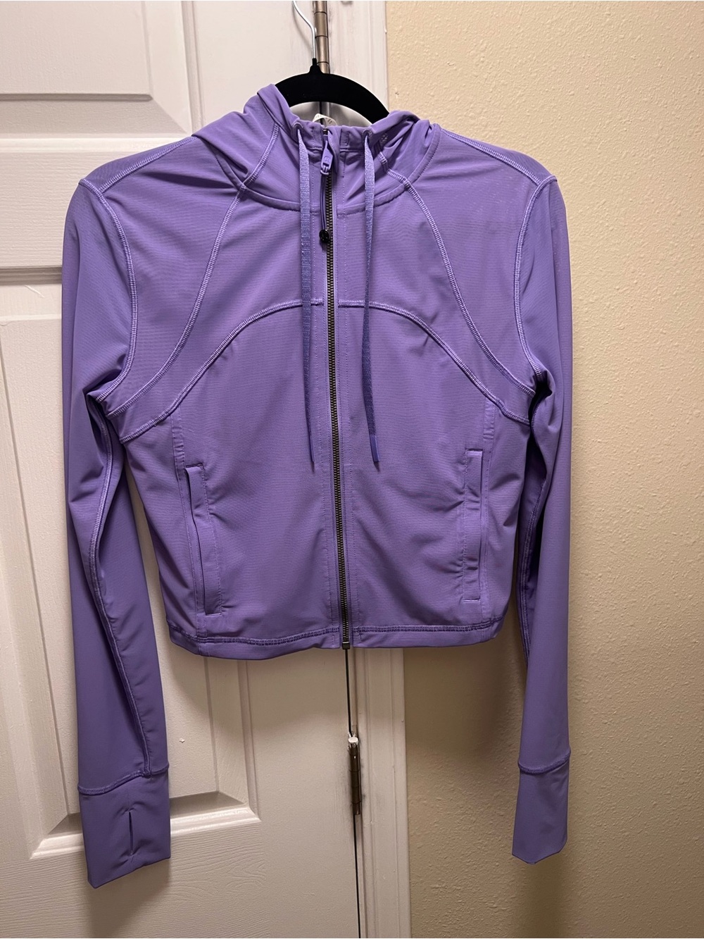 Lululemon Cropped Lavender Zip-Up Hoodie